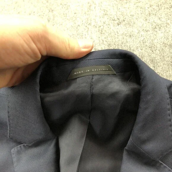 Hugo Boss Blazer Mens 38S Navy Virgin Wool Two Button Suit Jacket Sport Coat